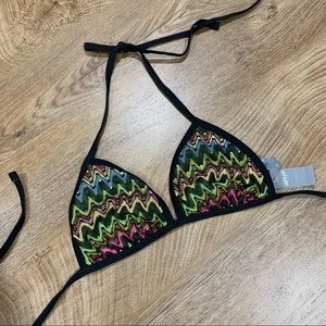 NWT Small Aerie Zigzag Triangle Bikini Top